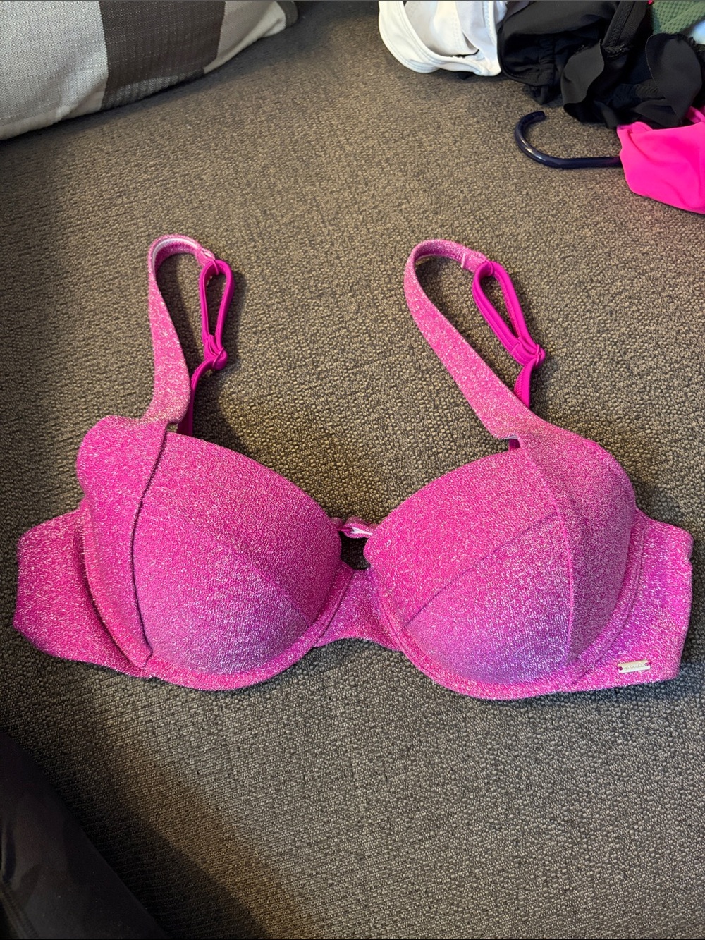 Pink Sparkle Padded Bathing Suit Top